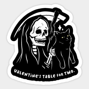 The Grim Reaper Loves Cat Single Valentine Sticker